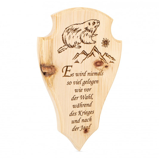 Jäger Wandbild aus Zirbe Es wird ...