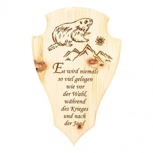 Jäger Wandbild aus Zirbe Es wird ...