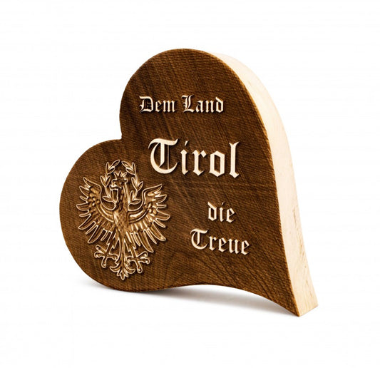 Zirbenherz Dem Land Tirol die Treue 25cm