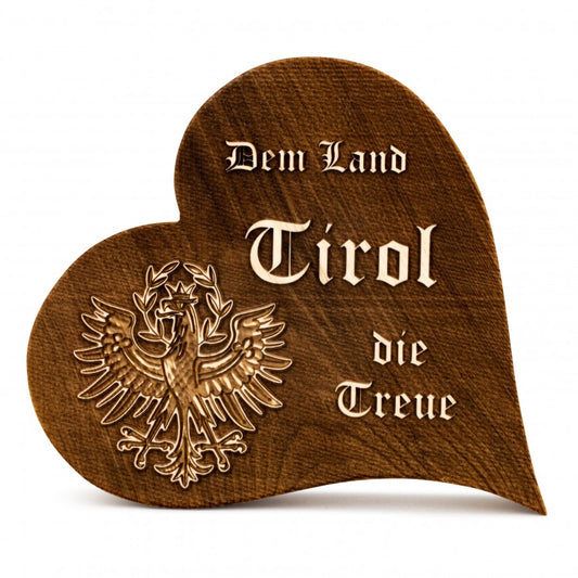 Zirbenherz Dem Land Tirol die Treue 25cm