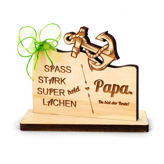 Zirbenaufsteller mit Anker Papa