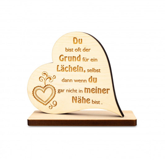 Zirbenherz auf Sockel Du bist oft der Grund