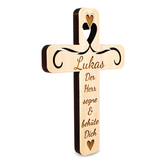 Zirbenkreuz Der Herr... Namensgravur