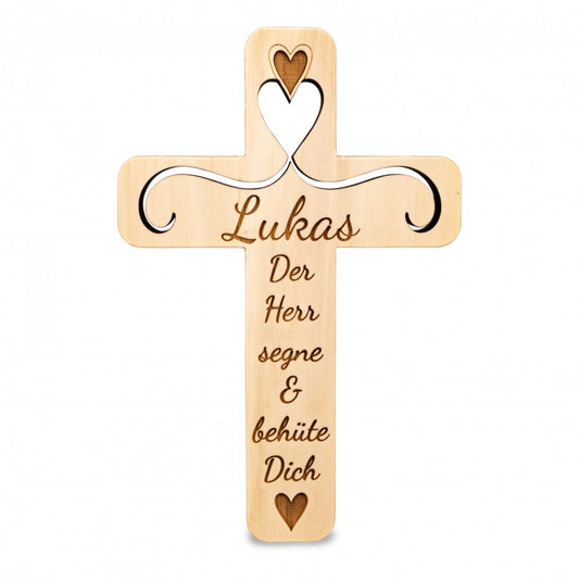 Zirbenkreuz Der Herr... Namensgravur