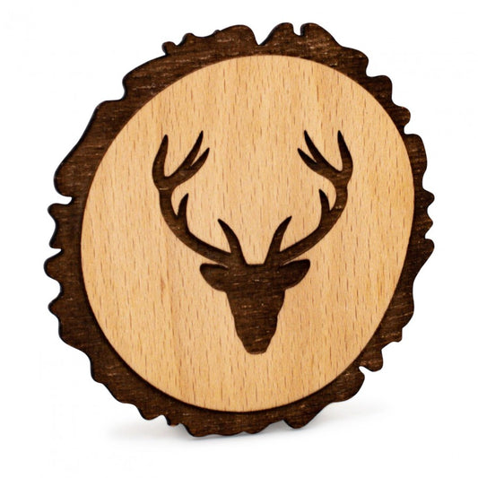 Untersetzer Buchenholz Hirsch Rindenoptik 10cm