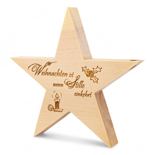 Zirbenstern 17cm Weihnachten ist...