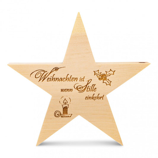 Zirbenstern 17cm Weihnachten ist...