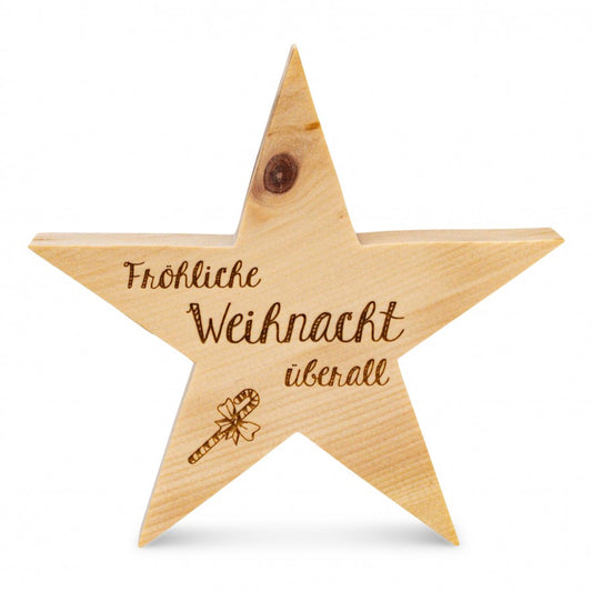 Zirbenstern 13cm Fröhliche Weihnacht