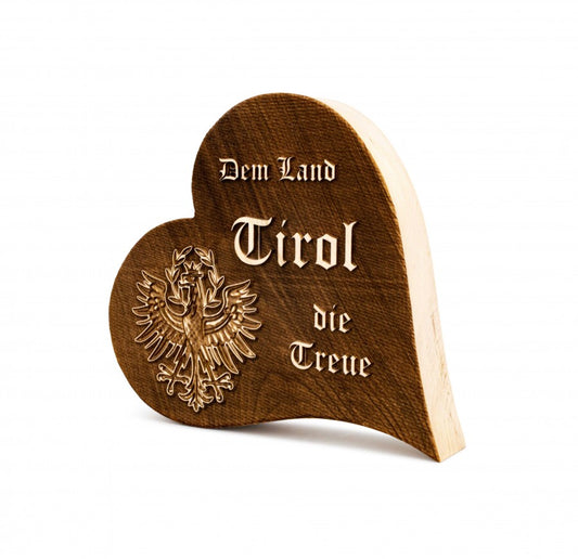Zirbenherz Dem Land Tirol die Treue 20cm