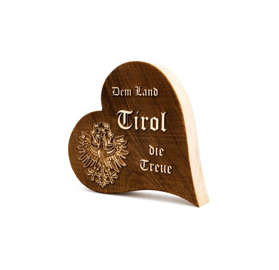 Zirbenherz Dem Land Tirol die Treue 12cm