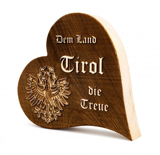 Zirbenherz Dem Land Tirol die Treue 30cm